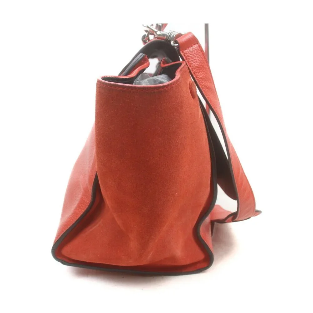 AUTHENTIC CELINE Hand Bag Red Leather